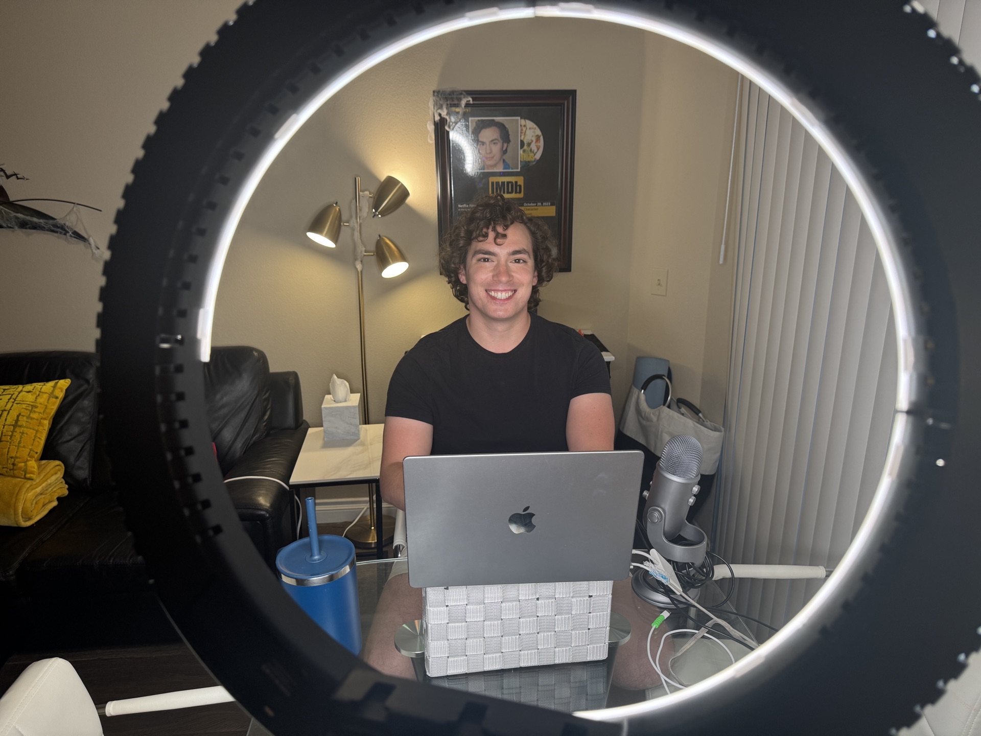 My home studio. A ring light, a real mic, a wall that doesn't echo. Nothing about Stage Three is glamorous. That's the point.